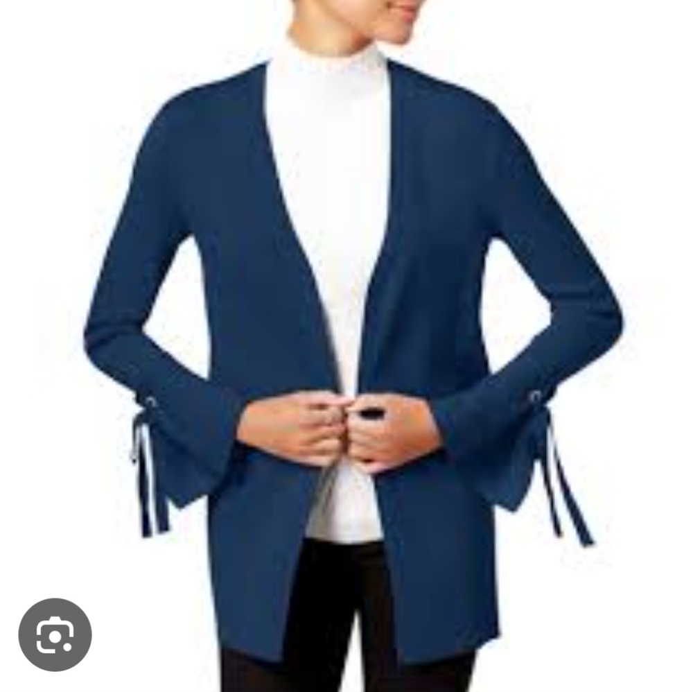 INC International Concepts Women's‎ GREEN Tie-Cuff Cardigan